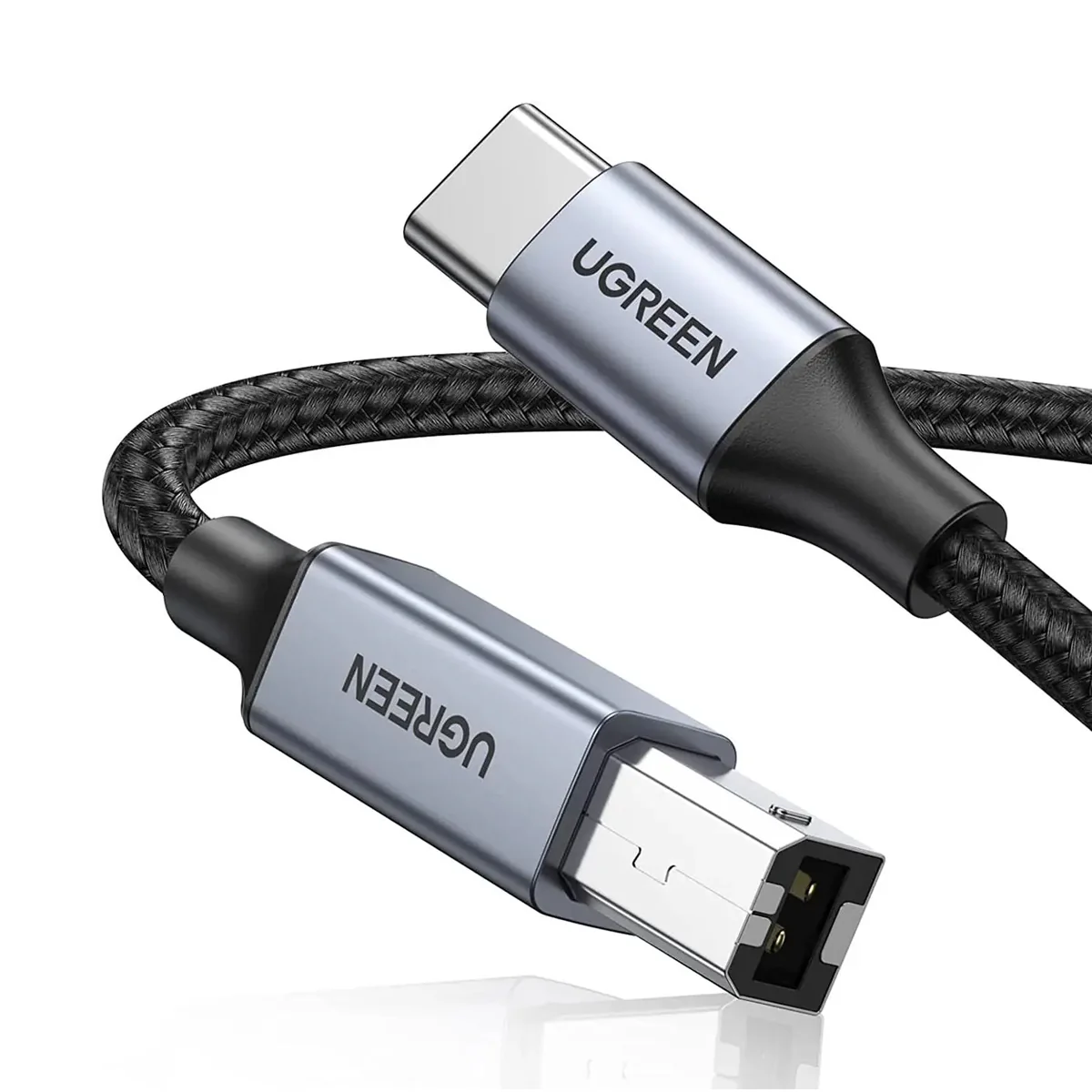 Ugreen USB-C to USB-B 2.0 Printer Cable - 1m (Space Gray) (US370/80805) - Image 2