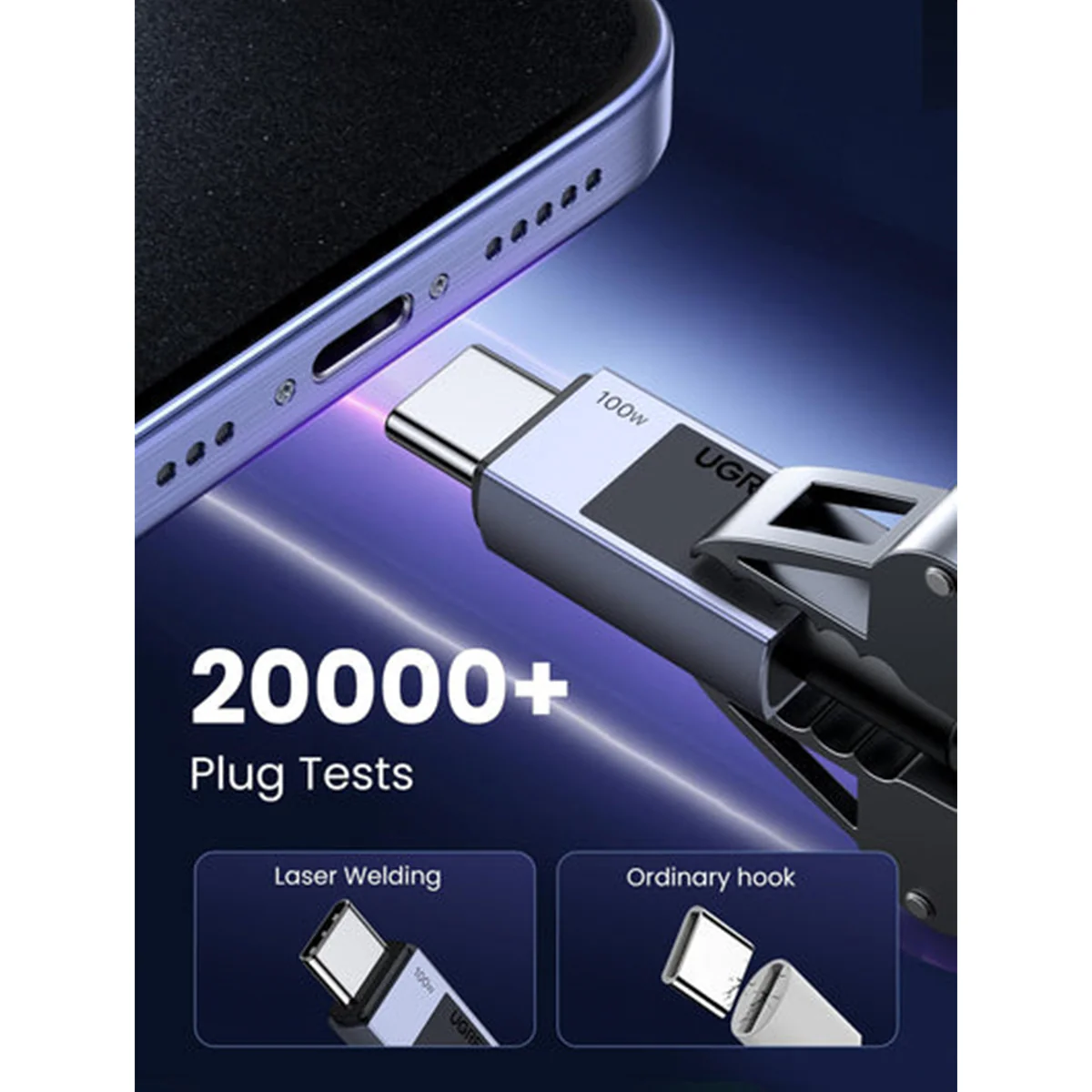 Ugreen USB-C to USB-C 100W PD Fast Charging Cable - (Space Grey) (0.5M, 2M, 3M) - Image 2