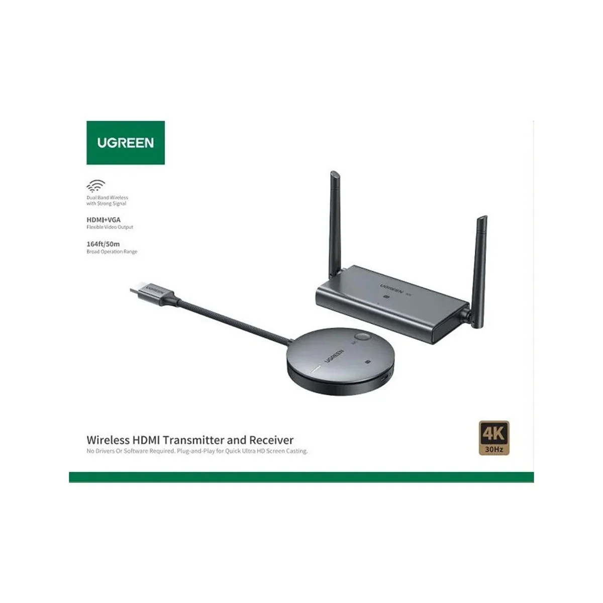 Ugreen Wireless HDMI Transmitter & Receiver - 50M (CM586/90909A) - Image 2