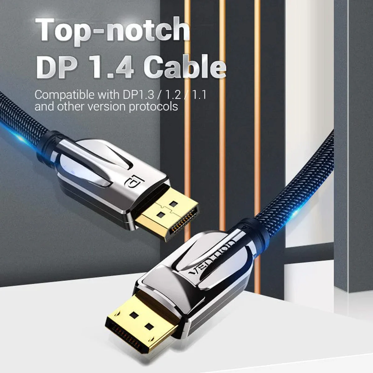 Vention 8K DisplayPort Cable - Nylon Braided 3M (HCABI) - Image 2