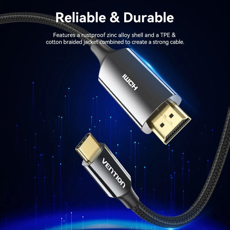Vention 8K USB-C to HDMI Cable - 1.8M (CRCBAC) - Image 3
