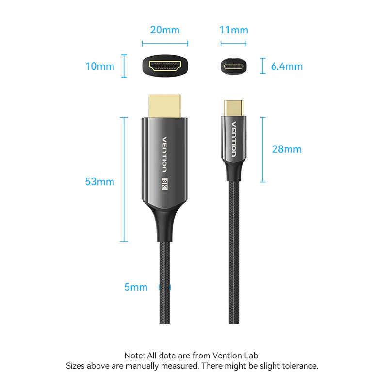 Vention 8K USB-C to HDMI Cable - 1.8M (CRCBAC) - Image 7