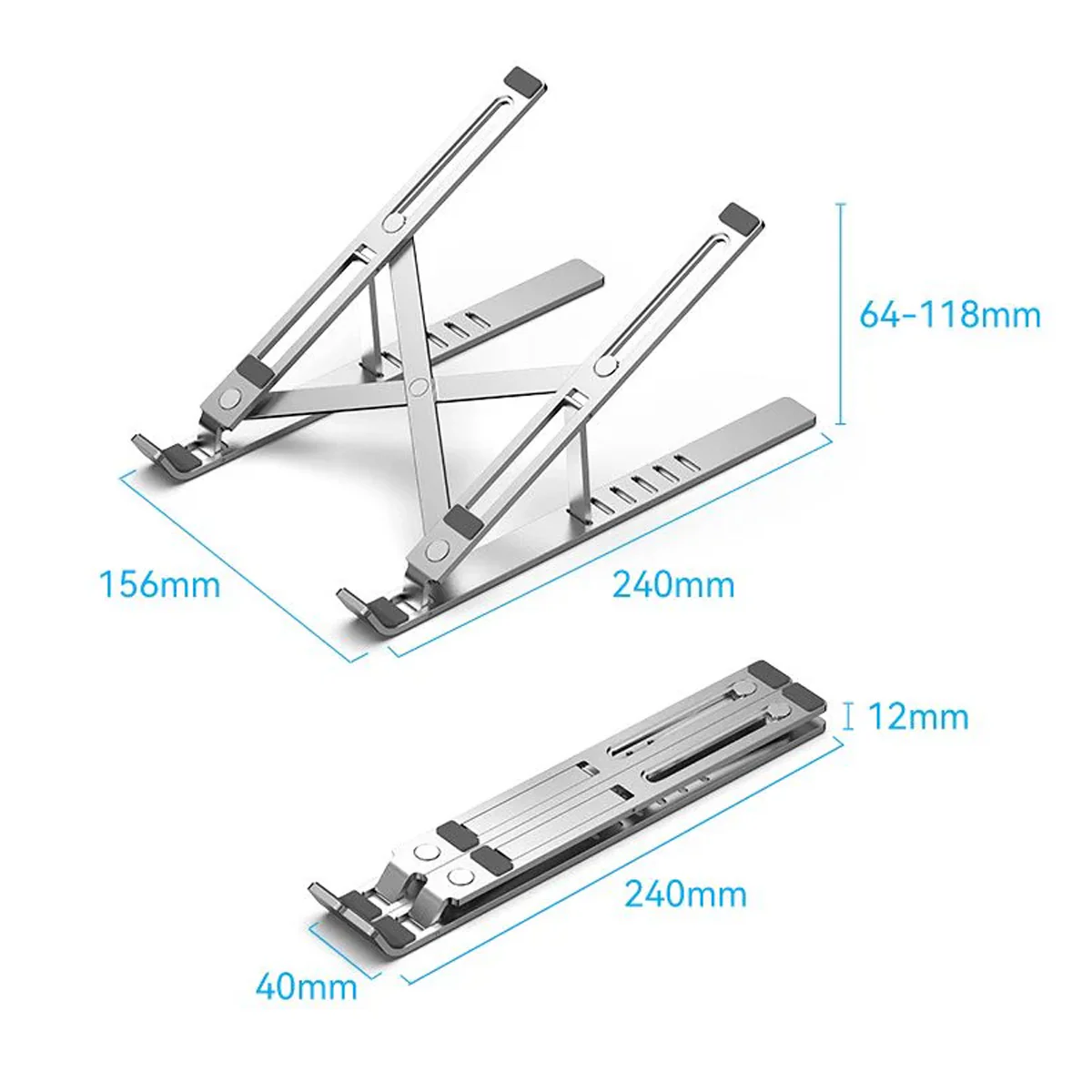 Vention Foldable Laptop Stand - Silver Aluminum Alloy Type (KDMI0) - Image 12