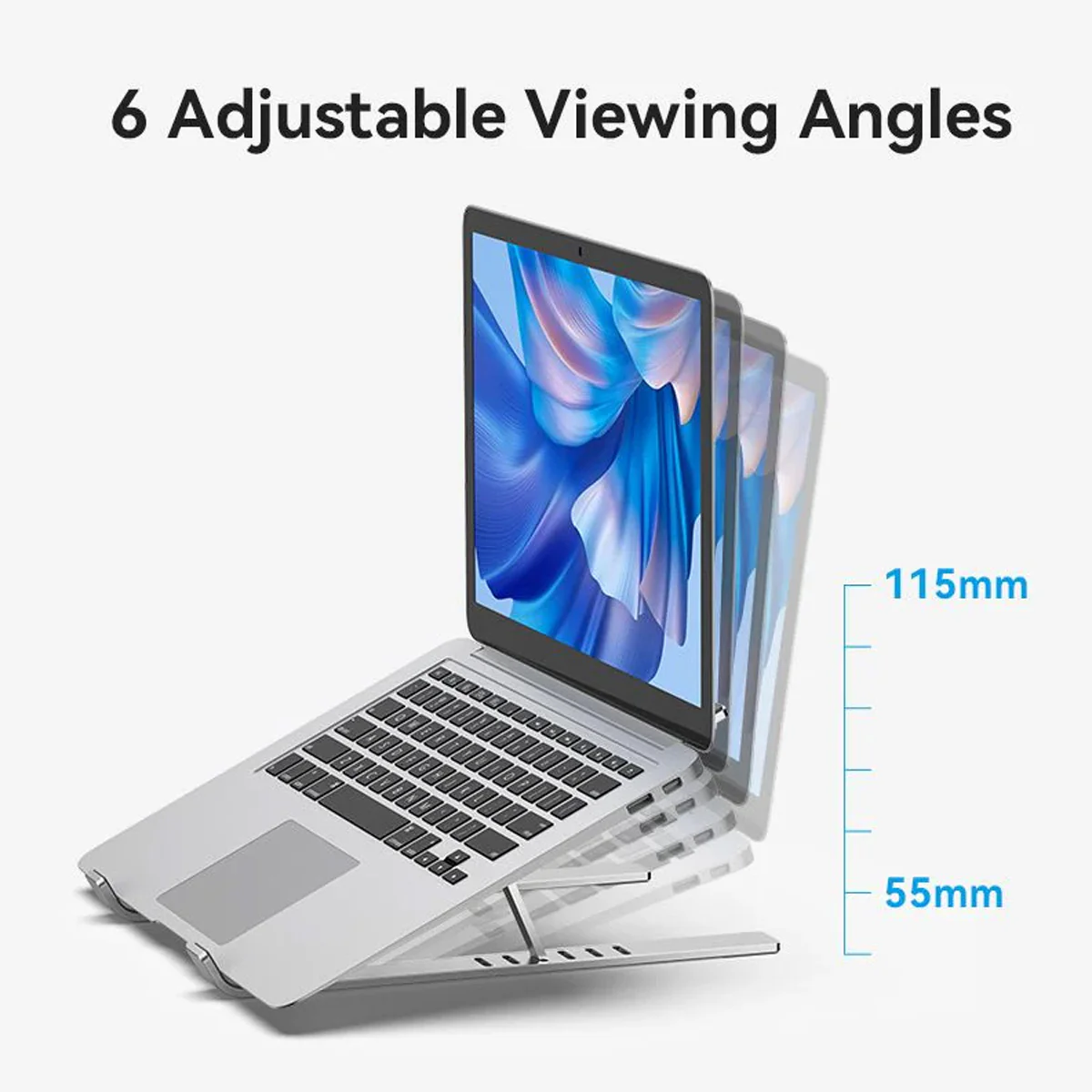 Vention Foldable Laptop Stand - Silver Aluminum Alloy Type (KDMI0) - Image 5