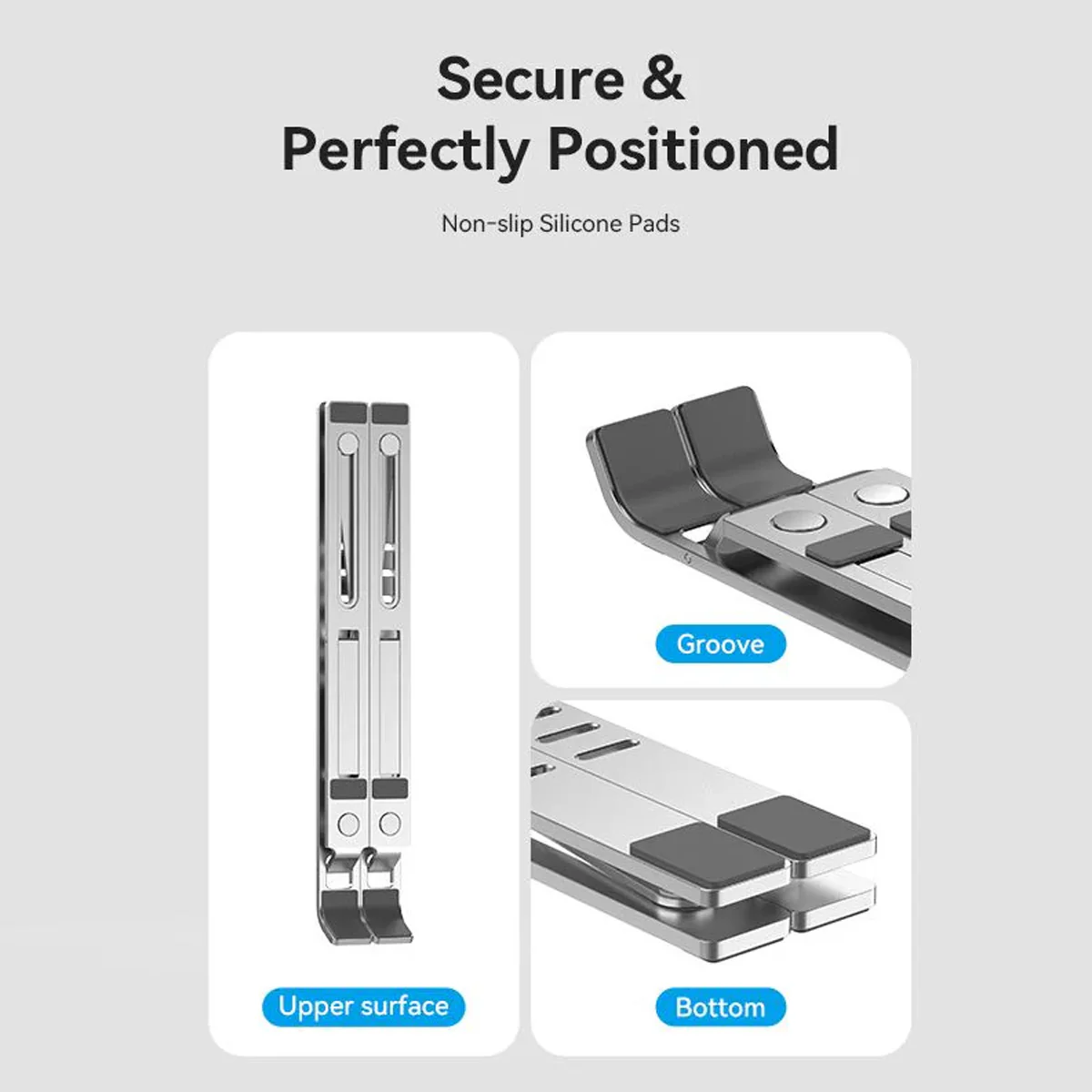 Vention Foldable Laptop Stand - Silver Aluminum Alloy Type (KDMI0) - Image 8