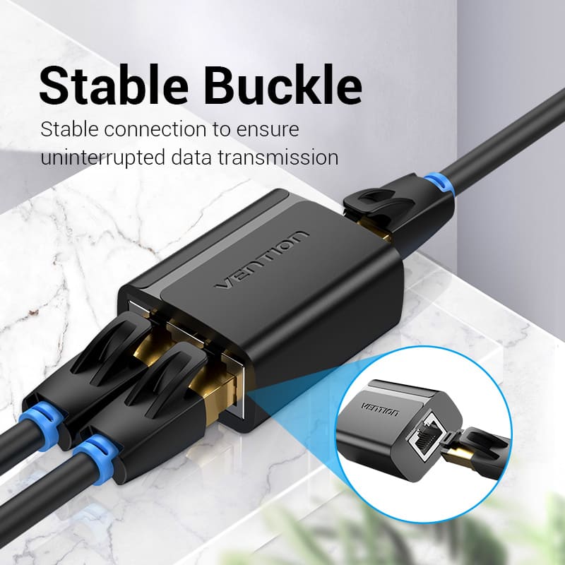 Vention RJ45 PVC Type Splitter Adapter (Black) (IPTB0) - Image 4