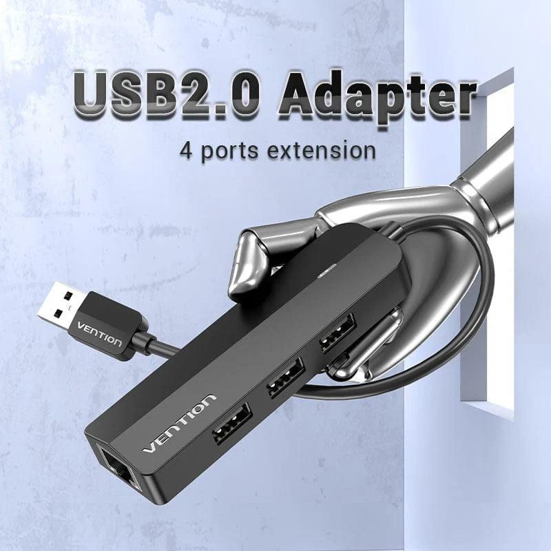 Vention USB 2.0 Ethernet Adapter - USB-A + RJ45 - 0.15M (CEGBB) - Image 14