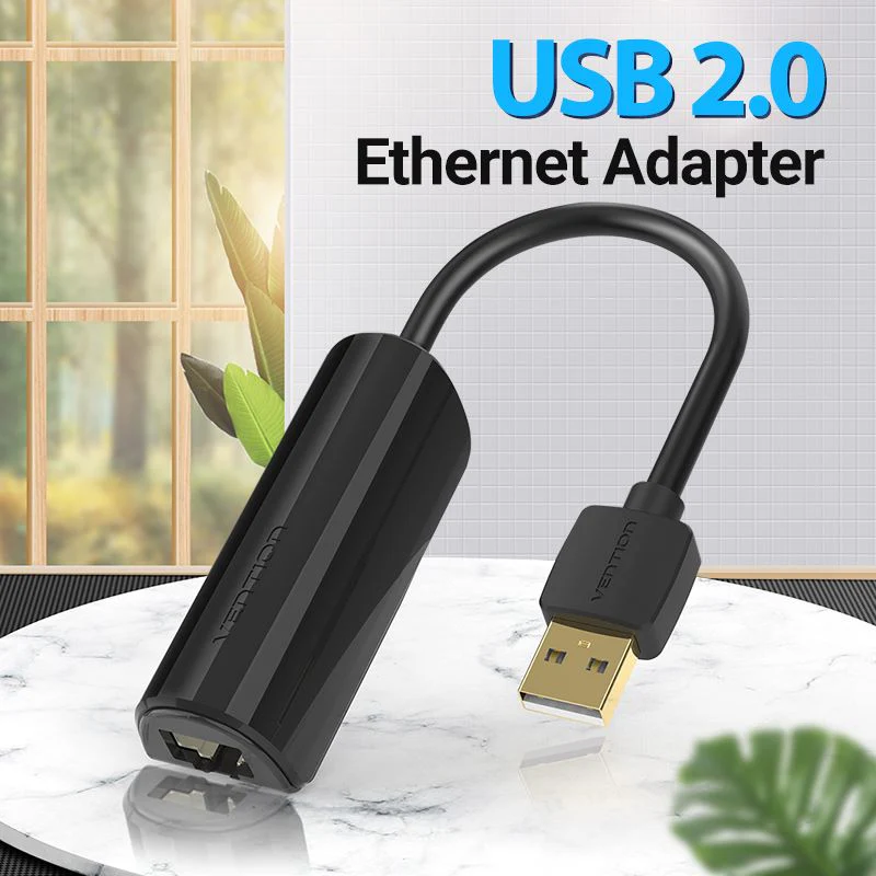 Vention USB 2.0 Ethernet Adapter - USB-A + RJ45 - 0.15M (CEGBB) - Image 2