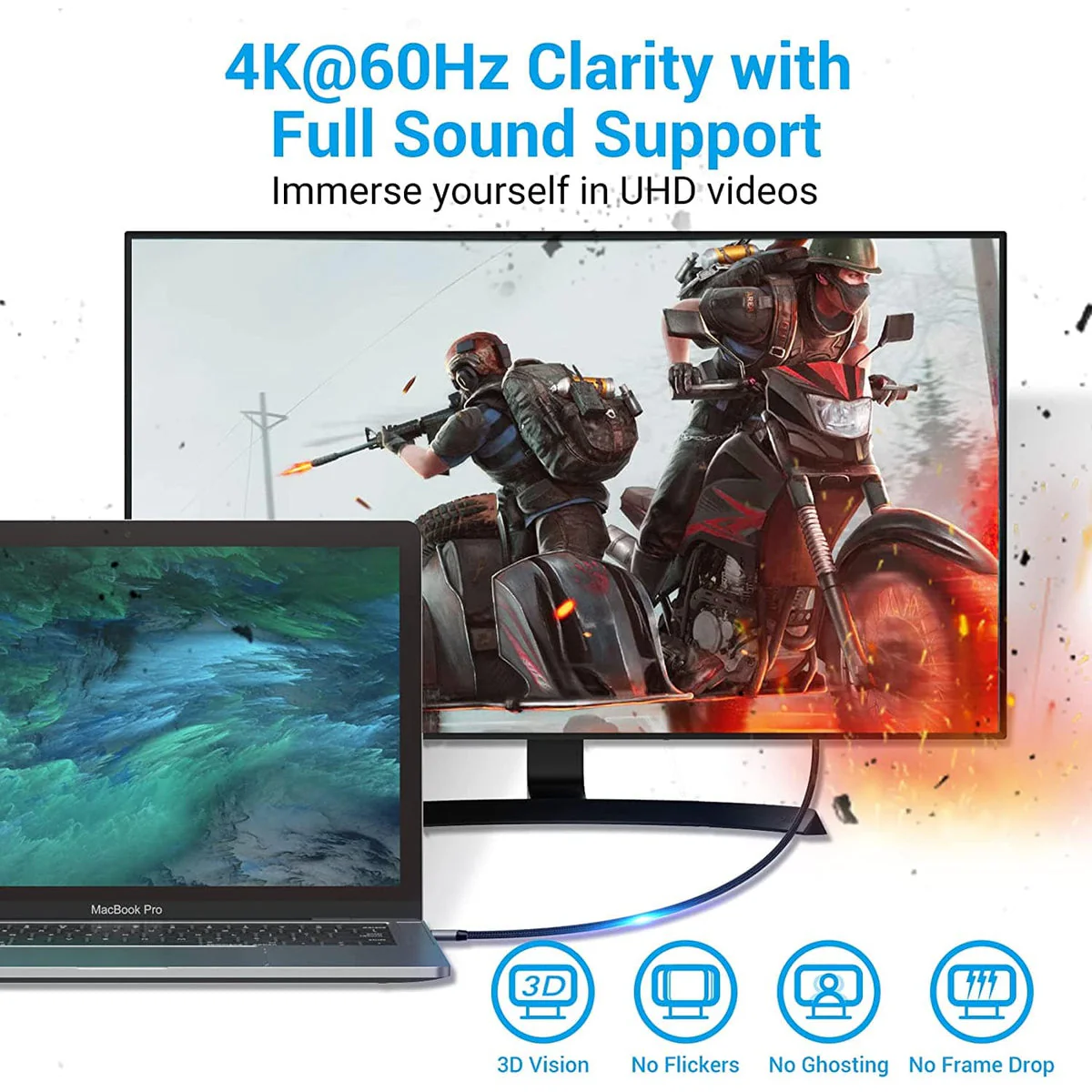 Vention USB-C to HDMI Cable - 2M (CRBBH) - Image 2