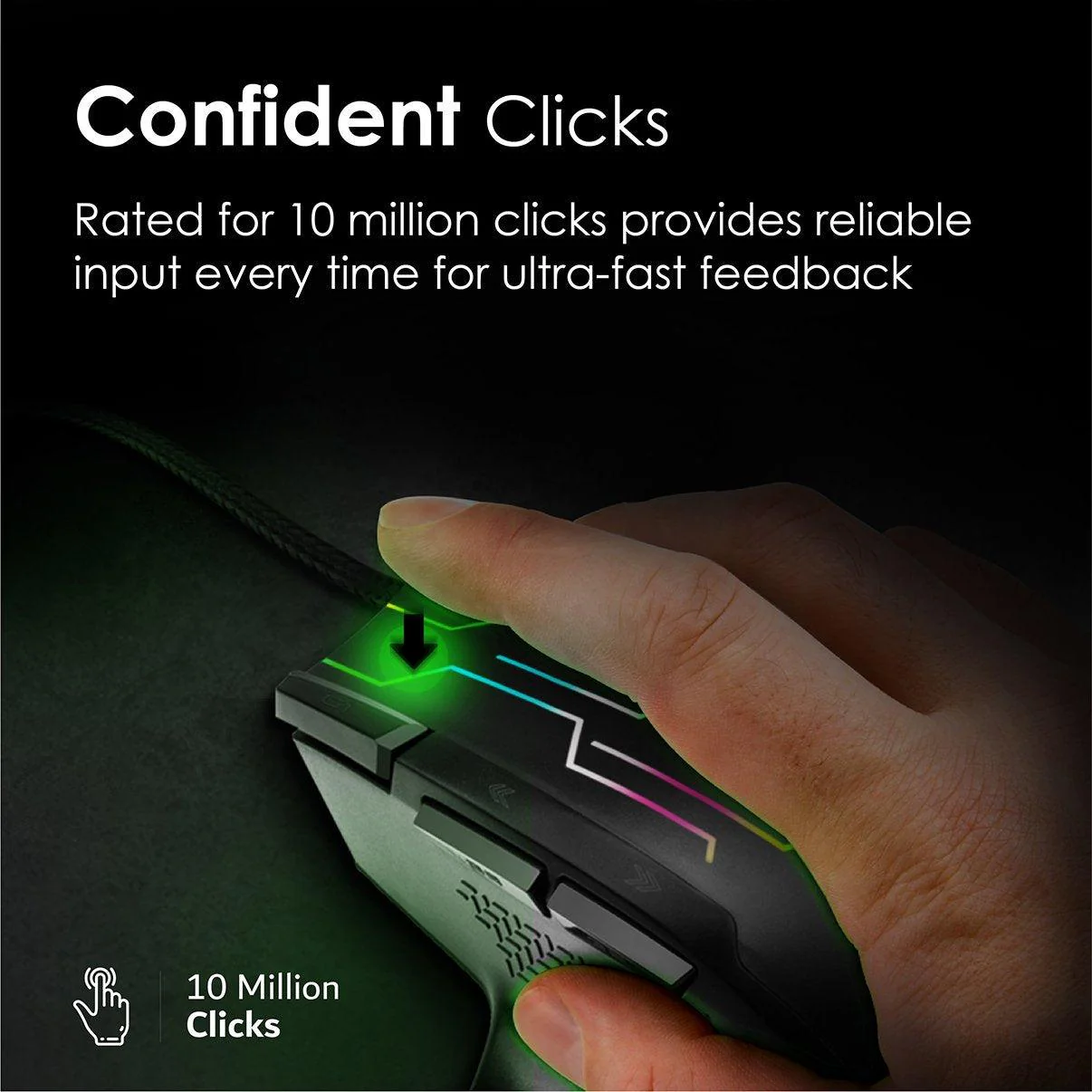 Vertux Kryptonite Superior Quick Performance Wired Gaming Mouse Black - Image 6