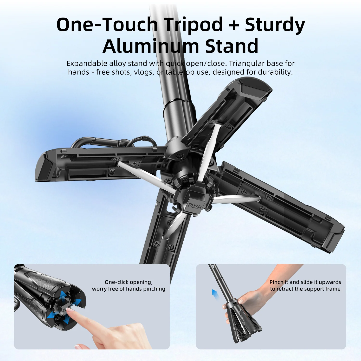 Vyvylabs Palm Super Mini Multifunctional Selfie Stick (Black) (VBZX01-BK) - Image 8