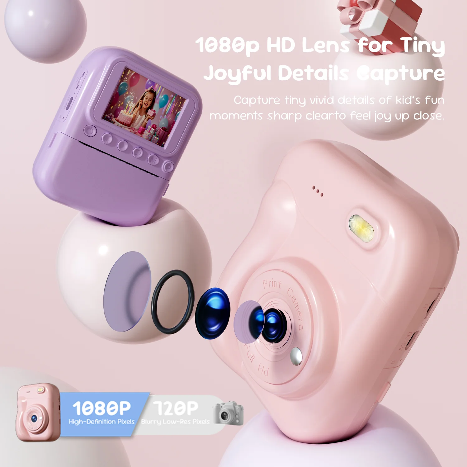 Vyvylabs Q11 Mini Print Camera (Pink, Purple) (VKQ11-PK, VKQ11-PL) - Image 7