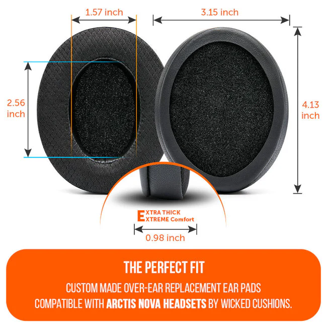 Wicked Cushions Arctis Nova Earpads (Compatible w/ Arctis Nova 1/1P/1X, 3, 4/4P/4X, 5/5P/5X, 7/7P/7X, Nova Pro Wired) - WC FreeZe Cooling Gel (Black, Black Camo, Red Camo, Speed Racer, Hex Red, 90s White, 90s Black, Navy Tiger, Geo Grey) - Image 5