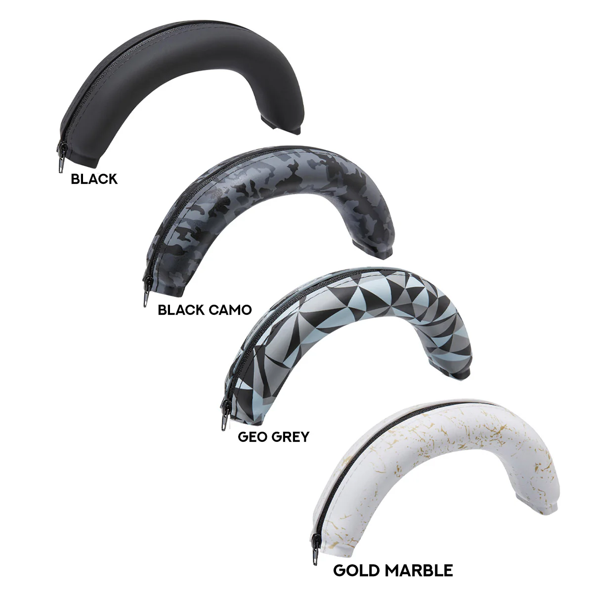 Wicked Cushions Corsair Virtuoso Silicone Headband Cover - WC BandZ Virtuoso V2 (Black, Black Camo, Geo Grey, Gold Marble)