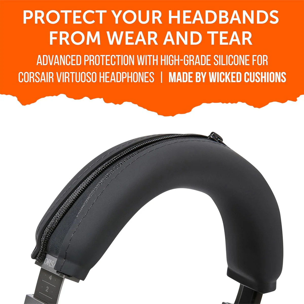 Wicked Cushions Corsair Virtuoso Silicone Headband Cover - WC BandZ Virtuoso V2 (Black, Black Camo, Geo Grey, Gold Marble) - Image 9
