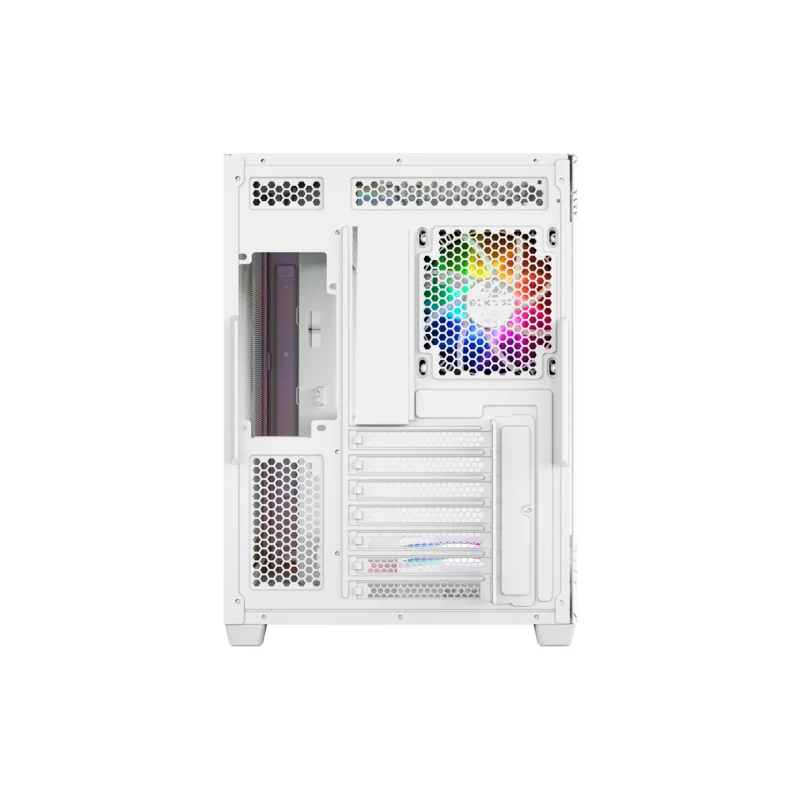 XYZ Tesseract X ATX 2D Glass Panoramic Tempered Glass PC Case with 7 Pre-Installed 120mm Pulsar ARGB PWM Fans (Black, White) - Image 14
